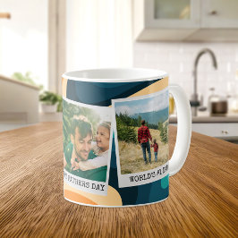 Caneca De Café Colagem de Fotografias Personalizada do Dia de os