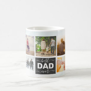 Caneca De Café Colagem de Fotografias Simples 9 do Melhor PAI Mod