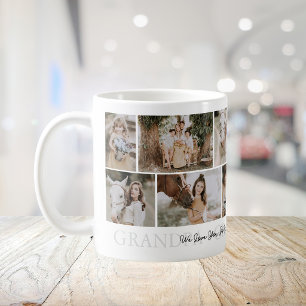 Caneca De Café Colagem de Fotos 12 do Avô Moderno