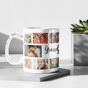 Caneca De Café Colagem de Fotos Avô 18 Personalizado