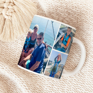 Caneca De Café Colagem de Fotos Avô Netos Wrap