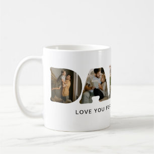 Caneca De Café Colagem de Fotos Carta PAPAI Dia dos Pais 