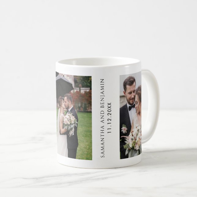 Caneca De Café Colagem de Fotos Casamento Agradecimento das Damas (Frente Esquerda)