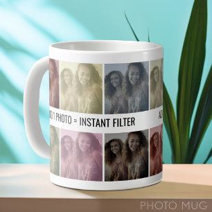 Caneca De Café Colagem de Fotos com Filtro Automático de Arte Pop
