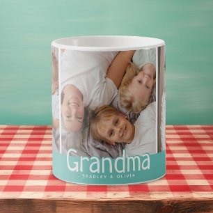 Caneca De Café Colagem de Fotos da Avó Moderna Presente Fofo