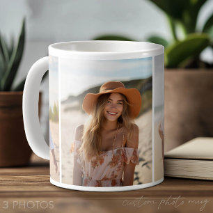 Caneca De Café Colagem de Fotos da Coluna 3 - Grade Moderna Verti