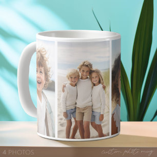 Caneca De Café Colagem de Fotos da Coluna 4 - Grade Moderna Verti