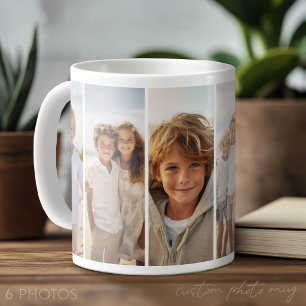 Caneca De Café Colagem de Fotos da Coluna 6 - Grade Moderna Verti