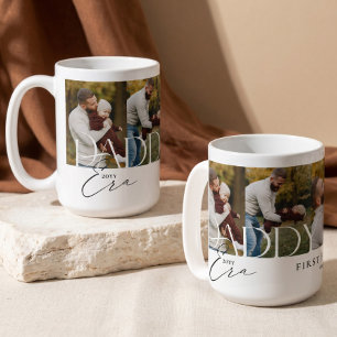 Caneca De Café Colagem de Fotos da Era do Papai Elegante Primeiro