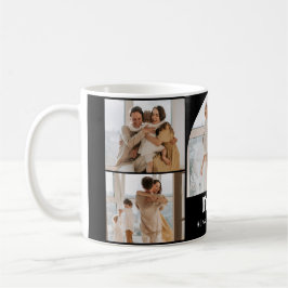 Caneca De Café Colagem de Fotos da Família - 5 Fotos e Texto Pers