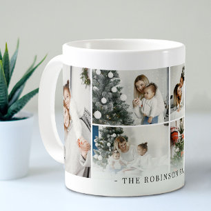 Caneca De Café Colagem de Fotos da Família Personalizada Clássica