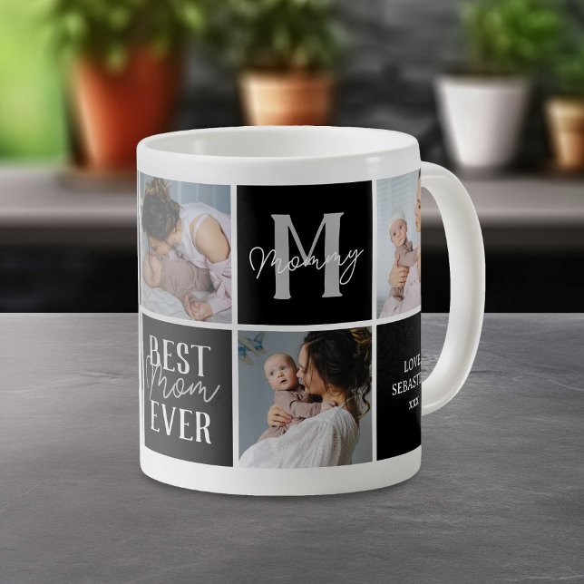Caneca De Café Colagem de Fotos da Mãe Moderna (Criador carregado)