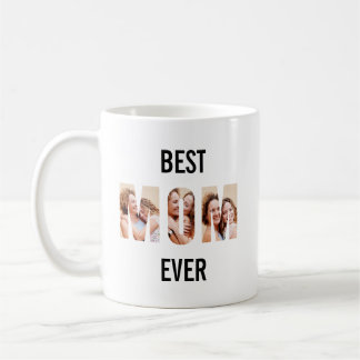 Caneca De Café Colagem de Fotos da Mamãe Corte para o Dia das Mãe