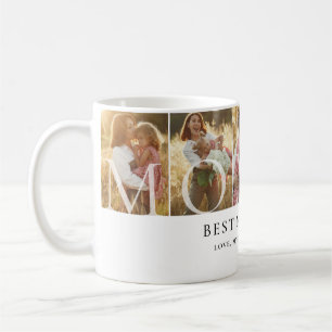Caneca De Café Colagem de Fotos da Mamãe Melhor Mãe de Todos Pres