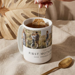 Caneca De Café Colagem de Fotos da Mamãe Presente do Primeiro Dia