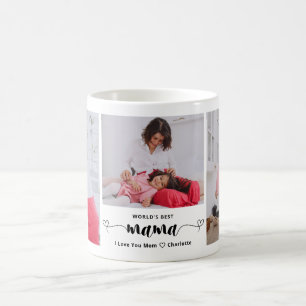 Caneca De Café Colagem de Fotos da Melhor Mamãe do Mundo no Dia d