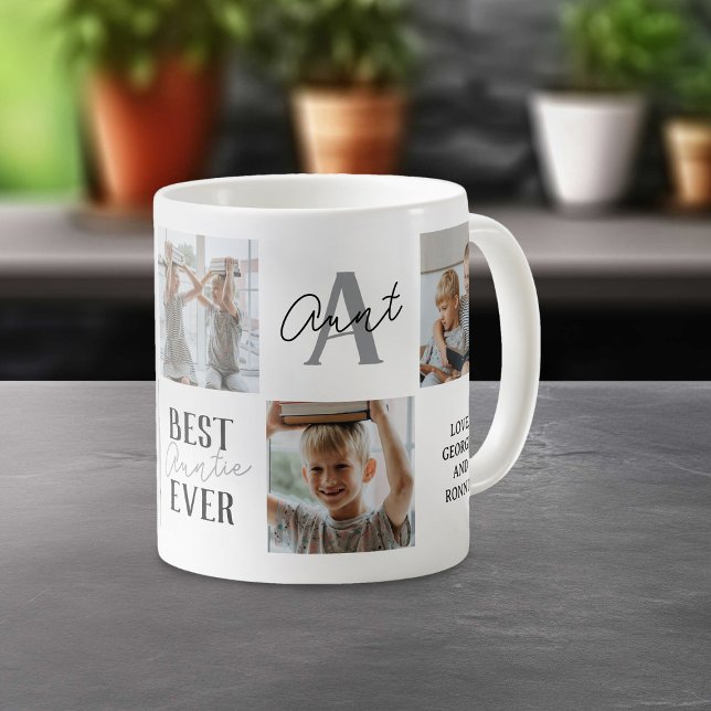 Caneca De Café Colagem de Fotos da Tia Moderna (Criador carregado)