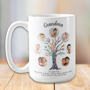Caneca De Café Colagem de Fotos da Vovó