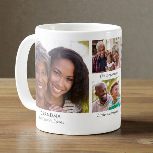 Caneca De Café Colagem de Fotos da Vovó