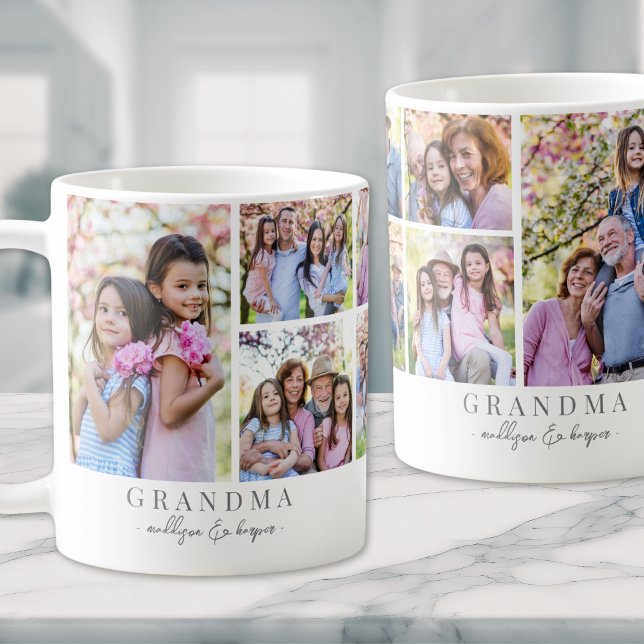 Caneca De Café Colagem de Fotos da Vovó (Grandma Photo Collage Coffee Mug)