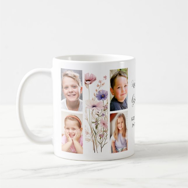 Caneca De Café Colagem de Fotos da Vovó  (Esquerda)