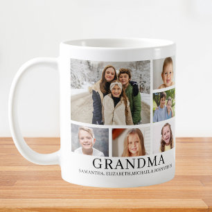 Caneca De Café Colagem de Fotos da Vovó Personalizada