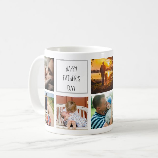 Caneca De Café Colagem de fotos das memórias da família de dias d (Frente Esquerda)