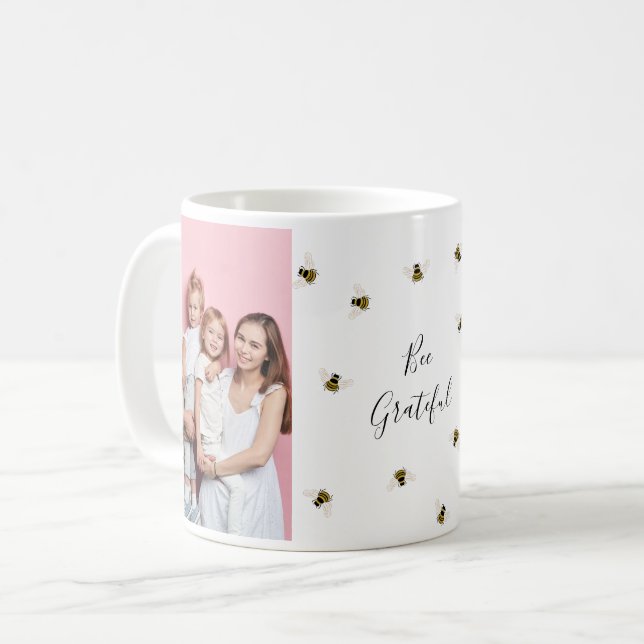 Caneca De Café Colagem de Fotos de Abelhas de Mel (Frente Esquerda)