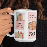 Caneca De Café Colagem de Fotos de Amigos | Presente de aniversár<br><div class="desc">Colagem de Fotos de Amigos | Presente de aniversário feliz.Torne o aniversário do seu amigo mais especial com este presente personalizado apresentando uma colagem de seus momentos favoritos juntos! Este presente de aniversário personalizado de temas cor-de-rosa está disponível exclusivamente no Zazzle, e é a maneira perfeita de mostrar ao seu...</div>