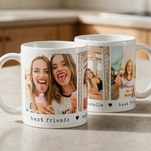 Caneca De Café Colagem de Fotos de Amizade BFF 3 Melhores Amigas