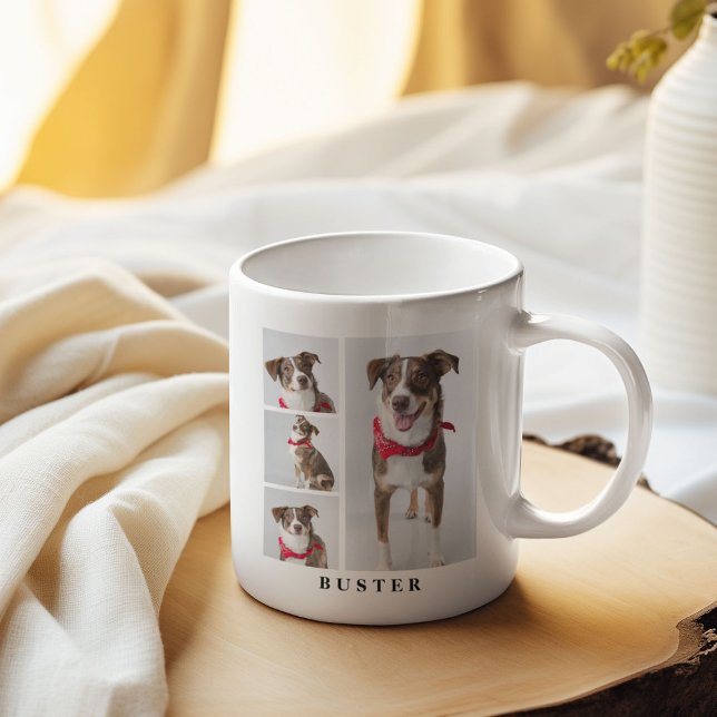 Caneca De Café Colagem de Fotos de Animais de Estimação Modernos  (Criador carregado)