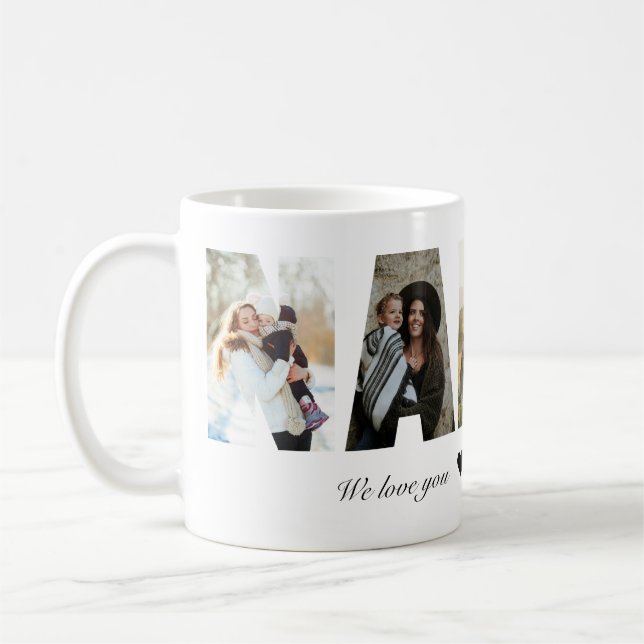 Caneca De Café Colagem de Fotos de Babá (Esquerda)
