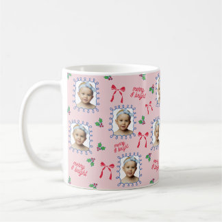 Caneca De Café Colagem de Fotos de Bebê Alegre e Brilhante de Nat
