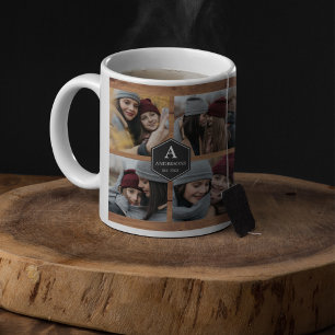 Caneca De Café Colagem de Fotos de Família com 10 Imagens de Made