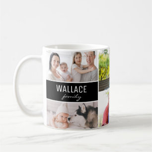 Caneca De Café Colagem de Fotos de Família Moderna e Multi Memóri