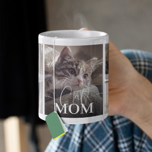 Caneca De Café Colagem de Fotos de Gata 5