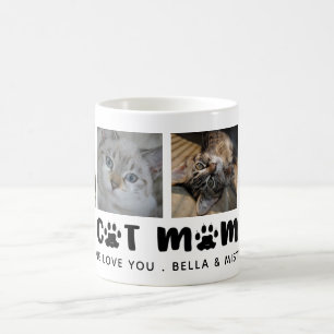 Caneca De Café Colagem de Fotos de Impressão de MÃE CAT EVER EVER