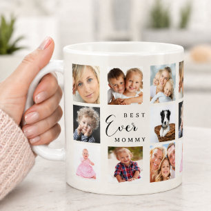 Caneca De Café Colagem de fotos de mãe marfim creme
