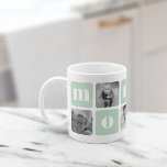 Caneca De Café Colagem de Fotos de Mamães Moderna<br><div class="desc">Personalize esta fofa design de caneca moderna para comemorar esta Dia de as mães à mãe! Design apresenta quadrados alternados de fotos e blocos de letras verdes de horta pálidas que soletram "mamães" em caracteres serif modernos. Adicione cinco das suas fotos quadradas favoritas (perfeito para o Instagram!) usando os modelos...</div>