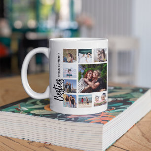 Caneca De Café Colagem de Fotos de Melhores Amigas