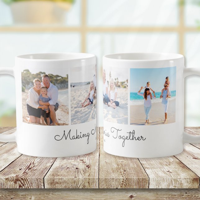 Caneca De Café Colagem de Fotos de Memórias Compartilhadas (Criador carregado)