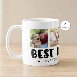 Caneca De Café Colagem de Fotos de Pegada de Pata do MELHOR PAI D