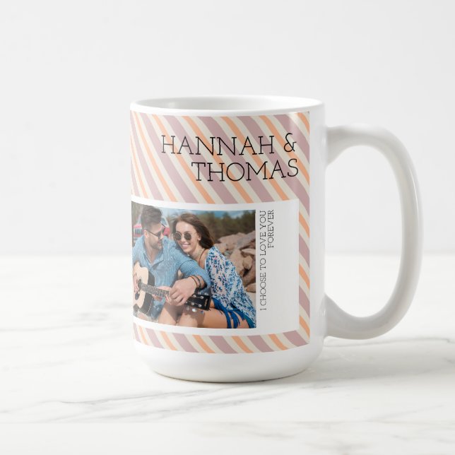 Caneca De Café Colagem de Fotos de Pêssego do dia de os namorados (Direita)