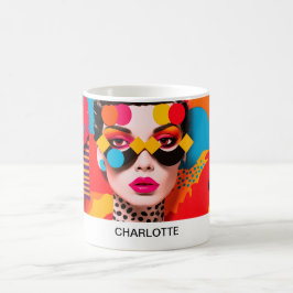 Caneca De Café Colagem de Fotos de pop Art