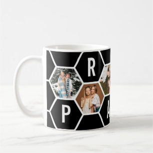 Caneca De Café Colagem de fotos de tipografia preto e branco mode