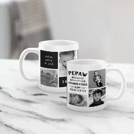 Caneca De Café Colagem de Fotos do Avô Pepaw Engraçado