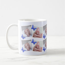 Caneca De Café Colagem de Fotos do Bebê no Primeiro Ano da Borbol