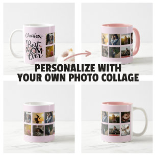 Caneca De Café Colagem de Fotos do Dia das Mães Melhor Mãe de Tod