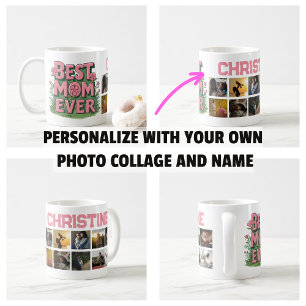 Caneca De Café Colagem de Fotos do Dia das Mães Melhor Mãe do Mun