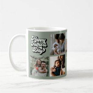 Caneca De Café Colagem de Fotos do Groovy Retro Happy Dia de os p